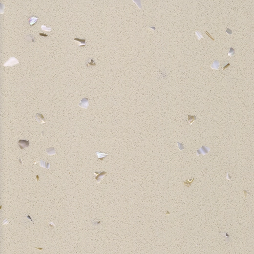OP5885 Shell Beige Quartz Slabs For Kitchen Counter Top Fabrication
