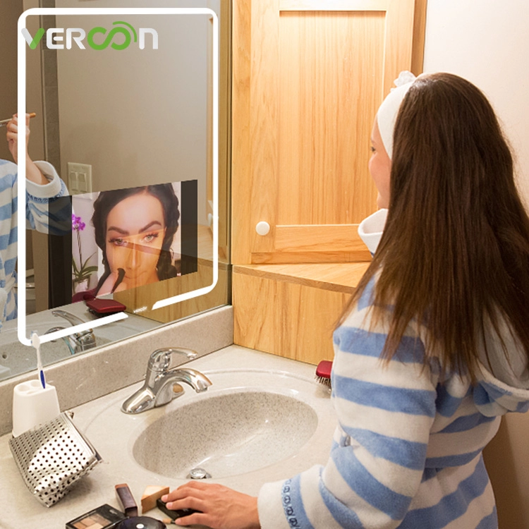 Vercon 21.5inch Touch Screen Bathroom Led Mirror with TV