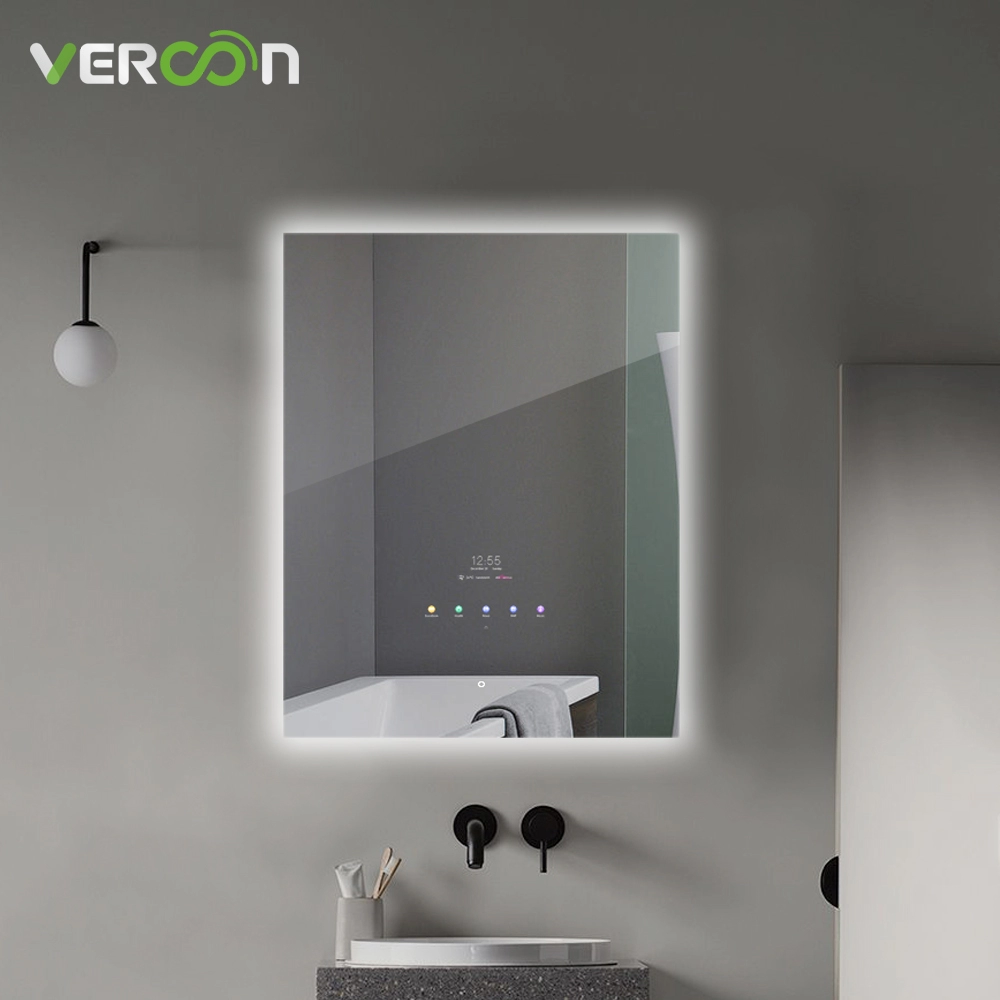 IP65 waterproof touch screen dimmable LED lighted bathroom mirror