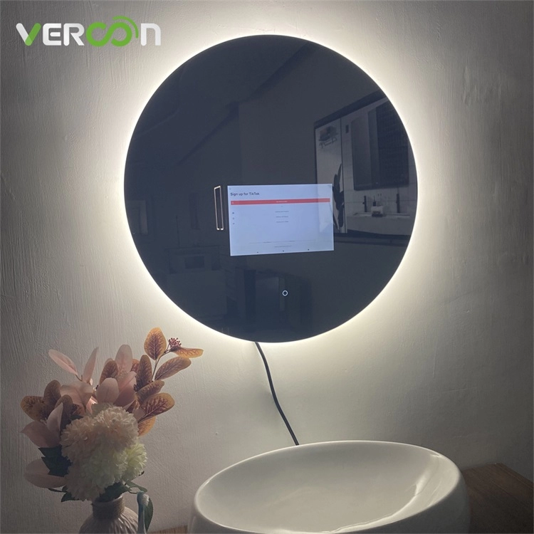 Waterproof Smart Led Mirror Illuminated Bathroom Round Mirror