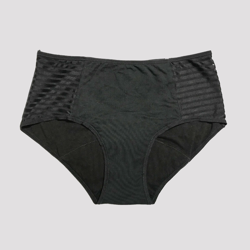 Full brief stripe mesh leak proof panties