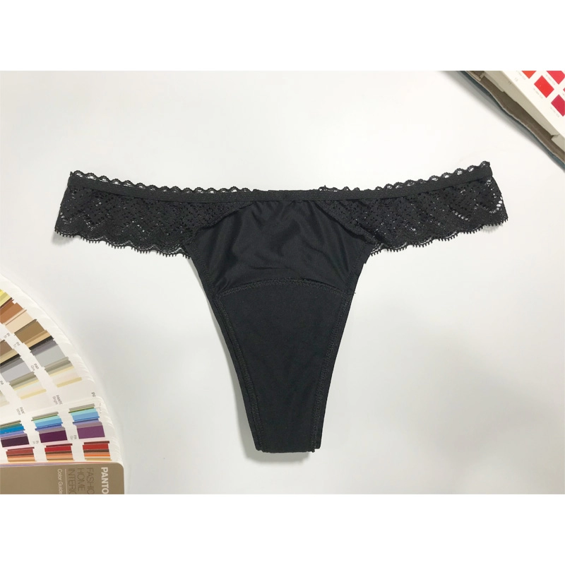 Ladies shining period thong leak proof underwear sanitary G-sting
