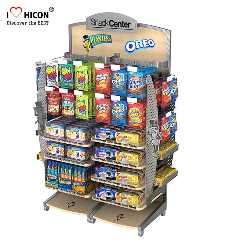 Reflect Your Brand Floor Standing Made By Wood And Wire Snack Display Racks