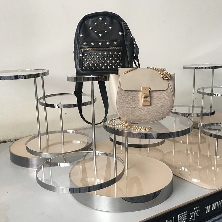 Shoes and bags display shelf high-end stainless steel props display