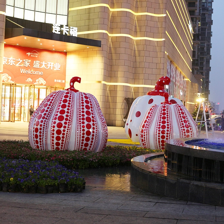 Red polka dots giant pumpkin display props