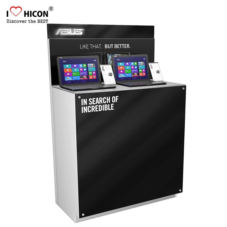 Commercial Black Customized Floor Computer Display Unit Table