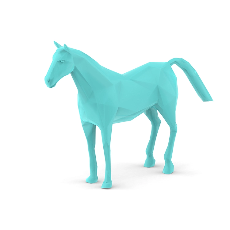 Hot selling abstract geometry fiberglass horse statue