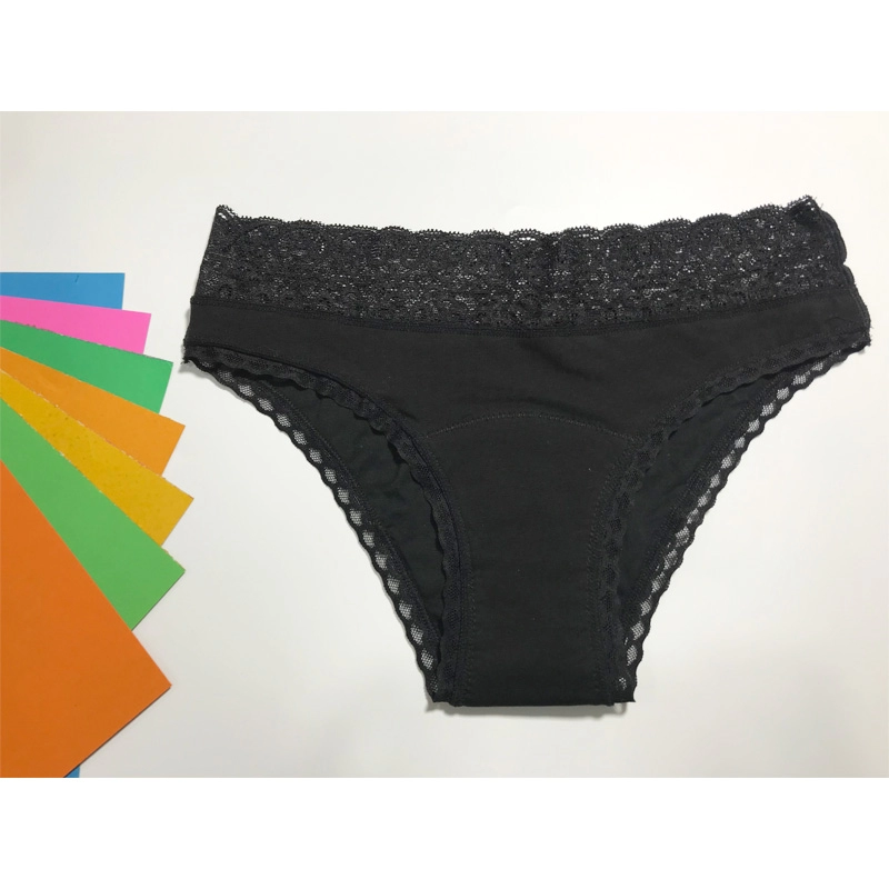 Lace and picot leak proof hiphugger  menstrual panties