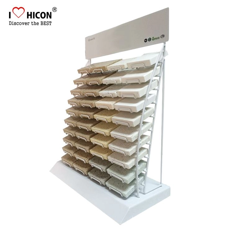 Entice Your Customers White Showroom Granite Tile Display Rack For Sale