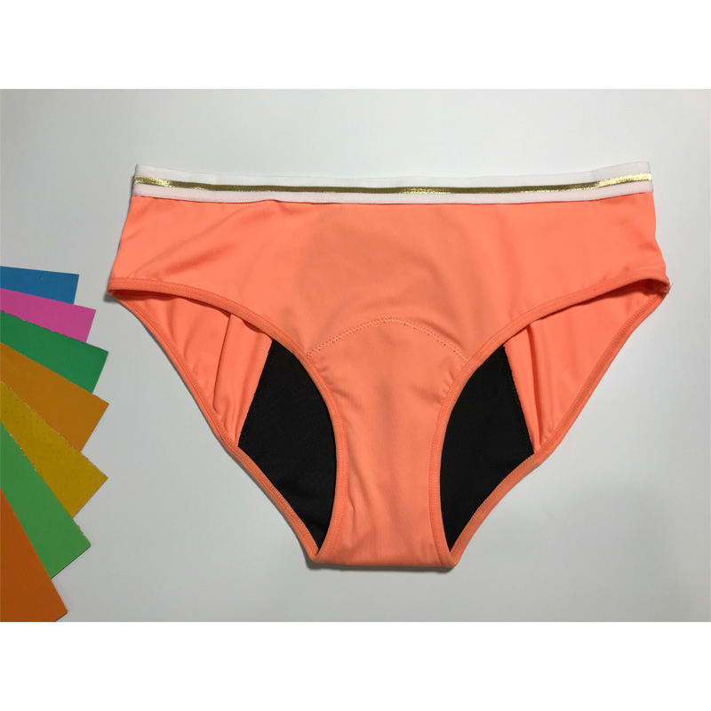 Fluorescent orange leak proof period panties