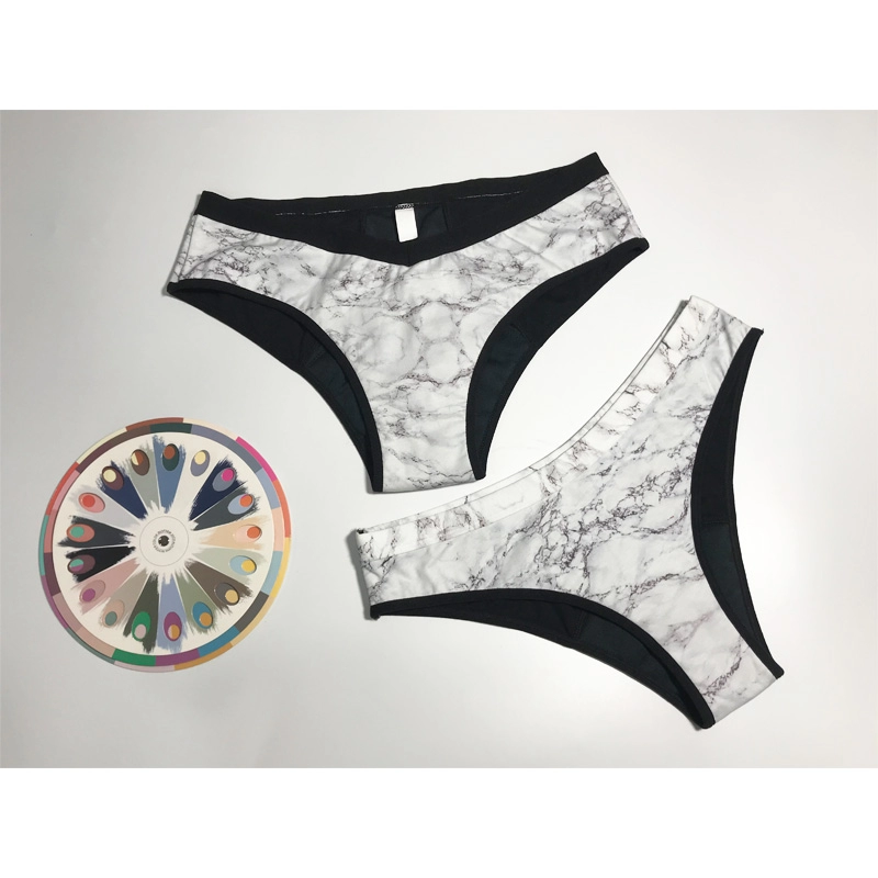 Print cool fabric sports period panties for lady