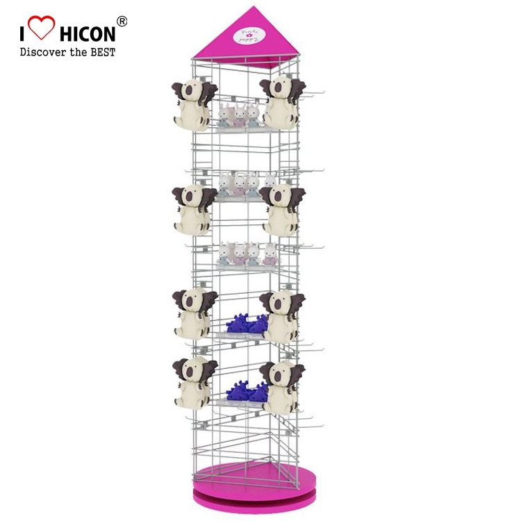 Get Attention In-store Pink 3-way Rotating Kids Plush Toy Display Stand