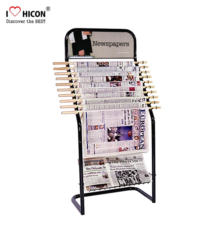 Experienced Movable Floorstanding Newspaper Magazine Brochure Display Rack