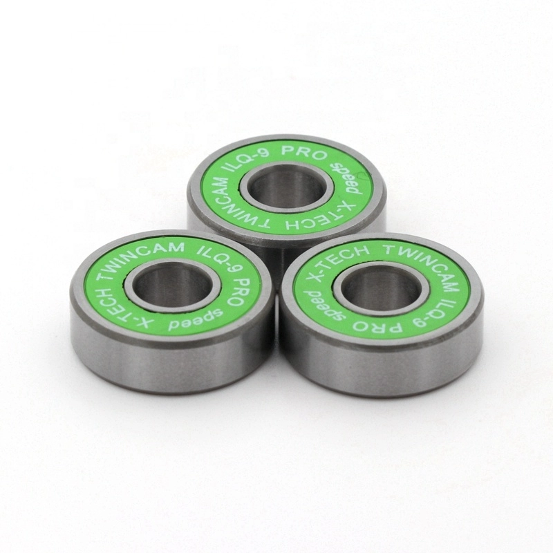 ABEC-7 Skateboard Bearings With Nylon Cage And Green Seals
