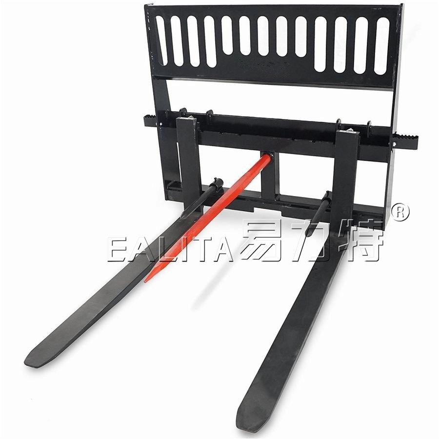 Heavy Duty 5000lb Capacity 48" Pallet Fork Hay Bale Spear Skid Steer Quick Tach  S-131115