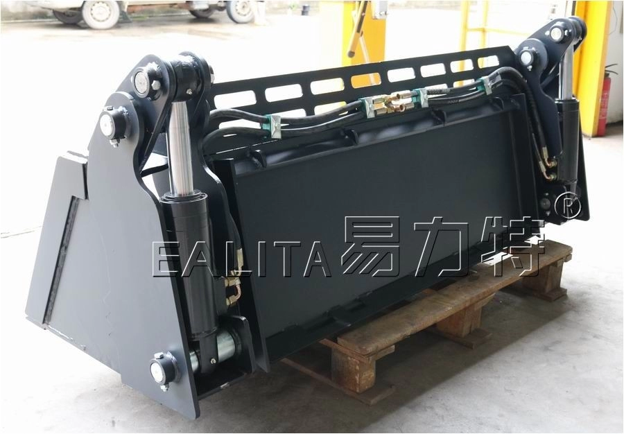 Construction Attachments 4 in 1 Skid Steer Low Profile Extended Bottom Bucket