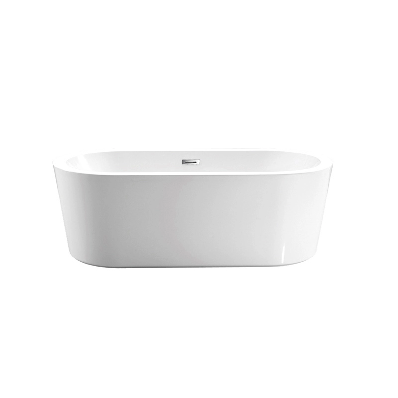 Bathroom White Acrylic Oval Freestanding Bathtub