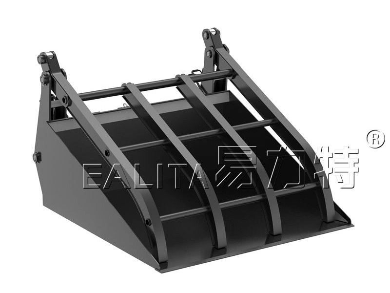 Forklift Bucket with Hydraulic Grapple for Hinged Forks F-ZD