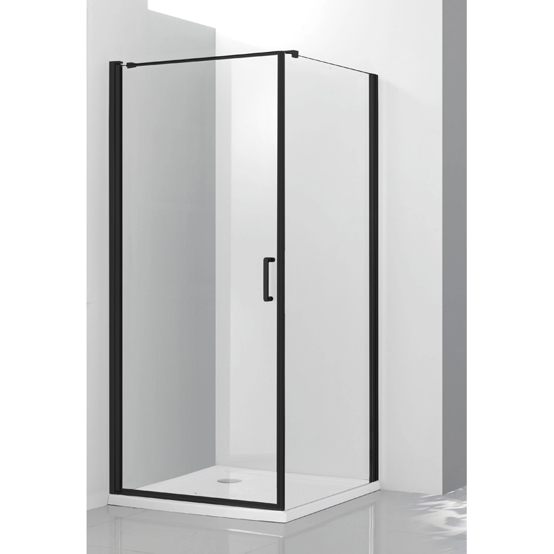 Matt Black Frameless Pivot Door Shower Enclosures