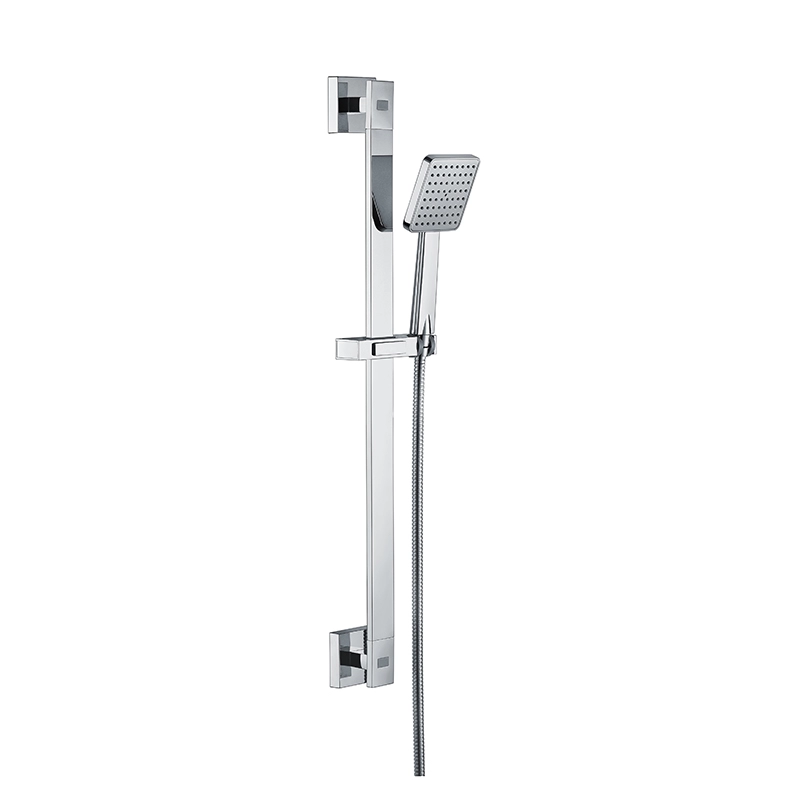 Single function square adjustable shower riser set