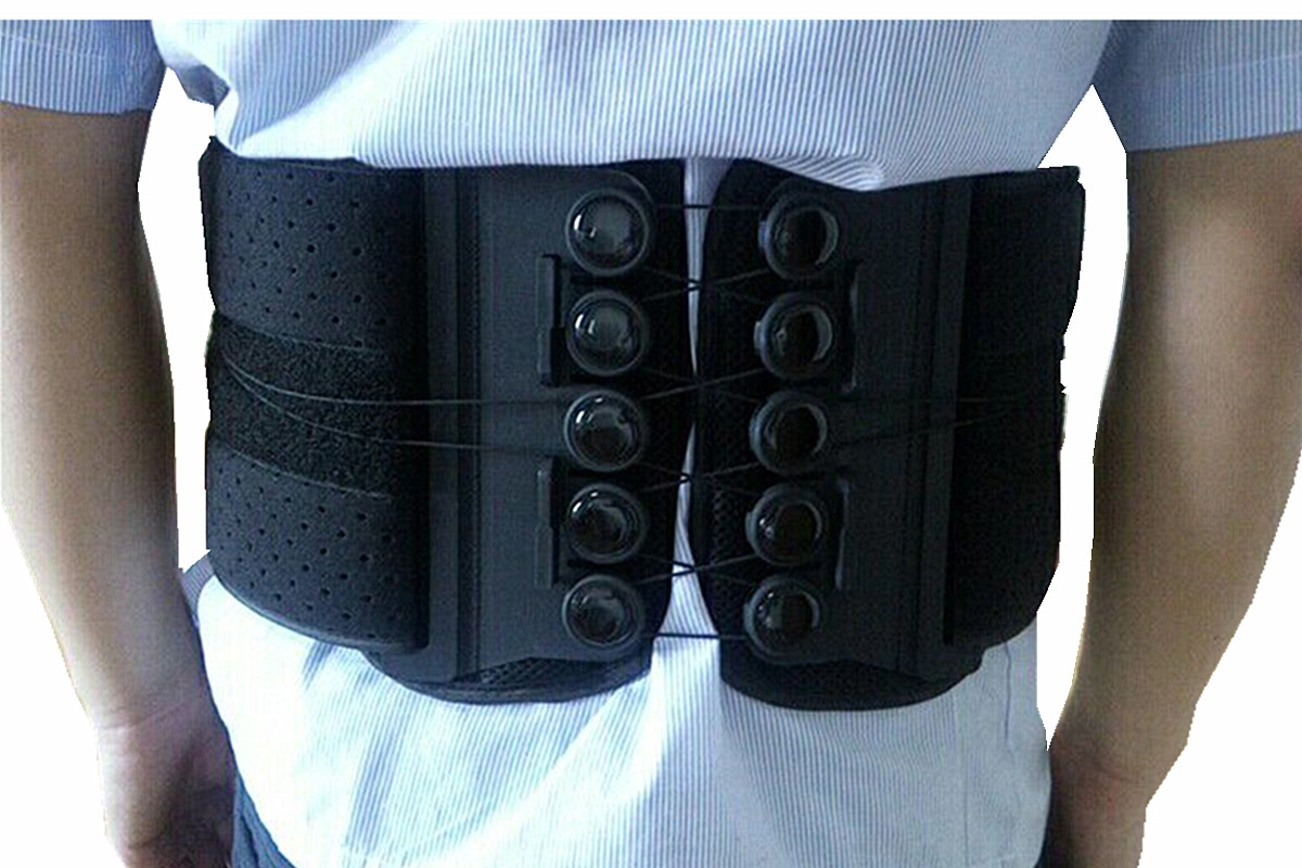 Adjustable Lumbo-sacral back brace with LSO mechanism and back belts 8 or 10 inches height