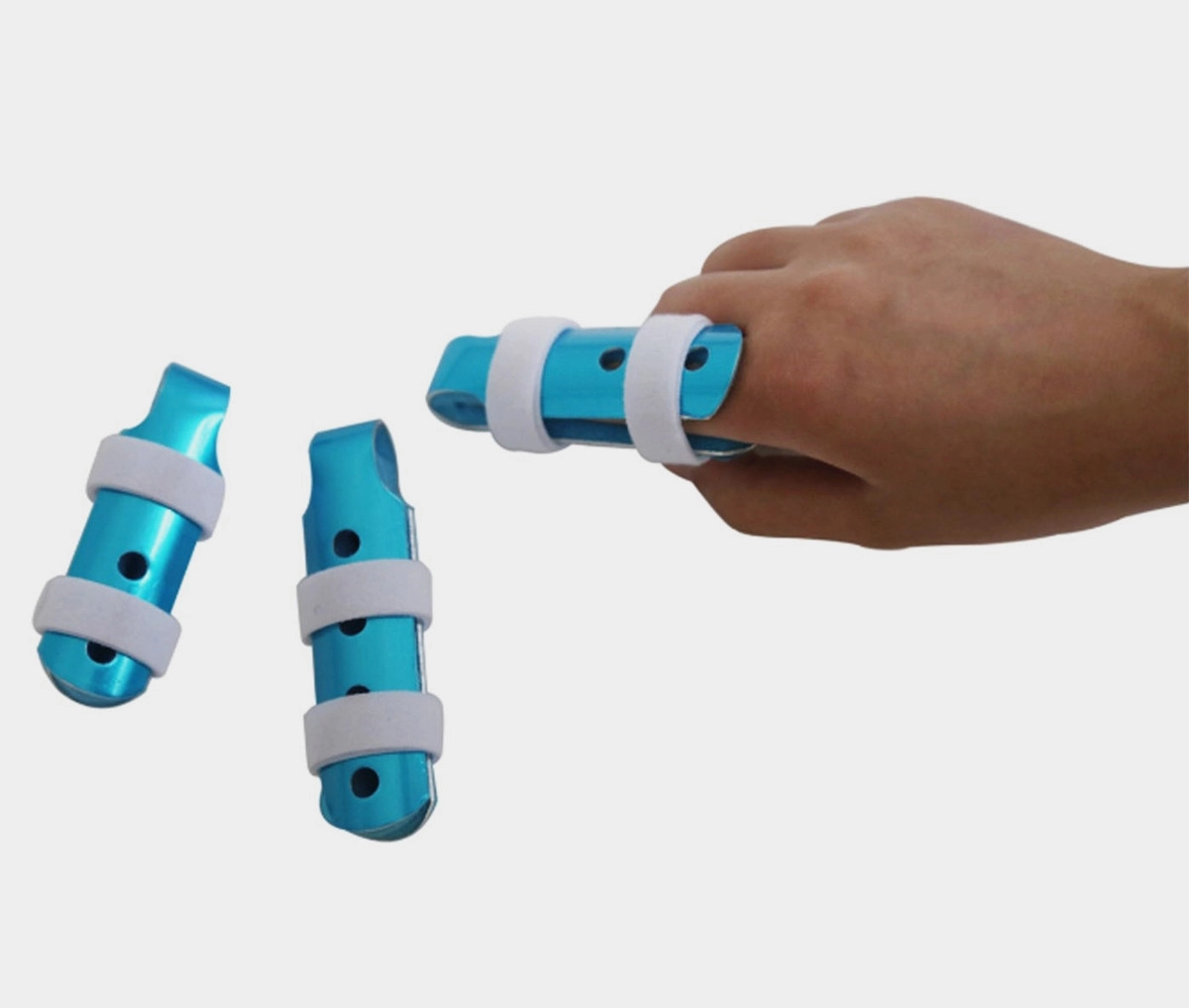 Adjustable Aluminum Cot Finger splint braces with or without  straps for protection or immobilization