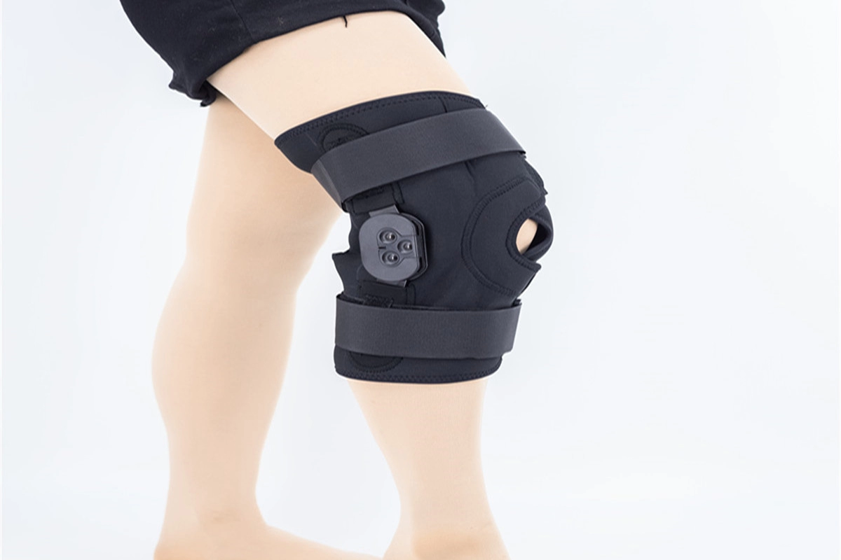 Aluminum ROM Knee Support T cloth front open patella design and  LIMITED hinges