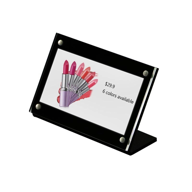 Acrylic photo frame table logo frame label cover price tag display