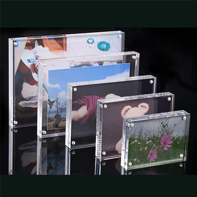 Clear crystal picture frame acrylic magnetic picture frames