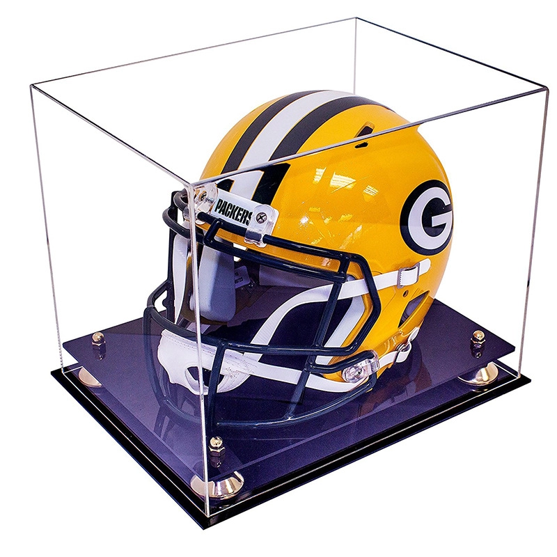 multiple full size helmet and football acrylic display case