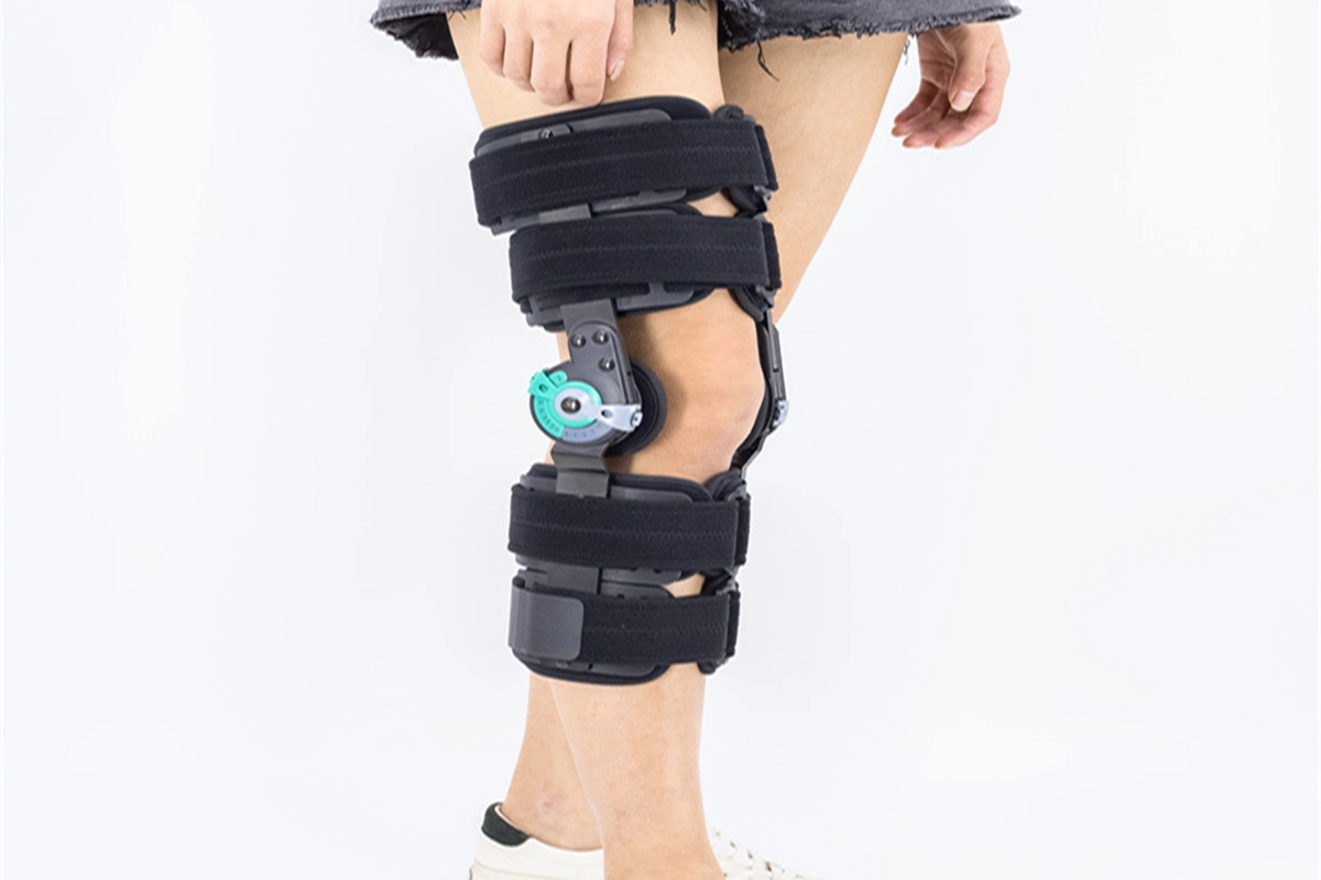16 inch Post-op ROM knee immobilizers braces alloy frame and Stick buckle belt