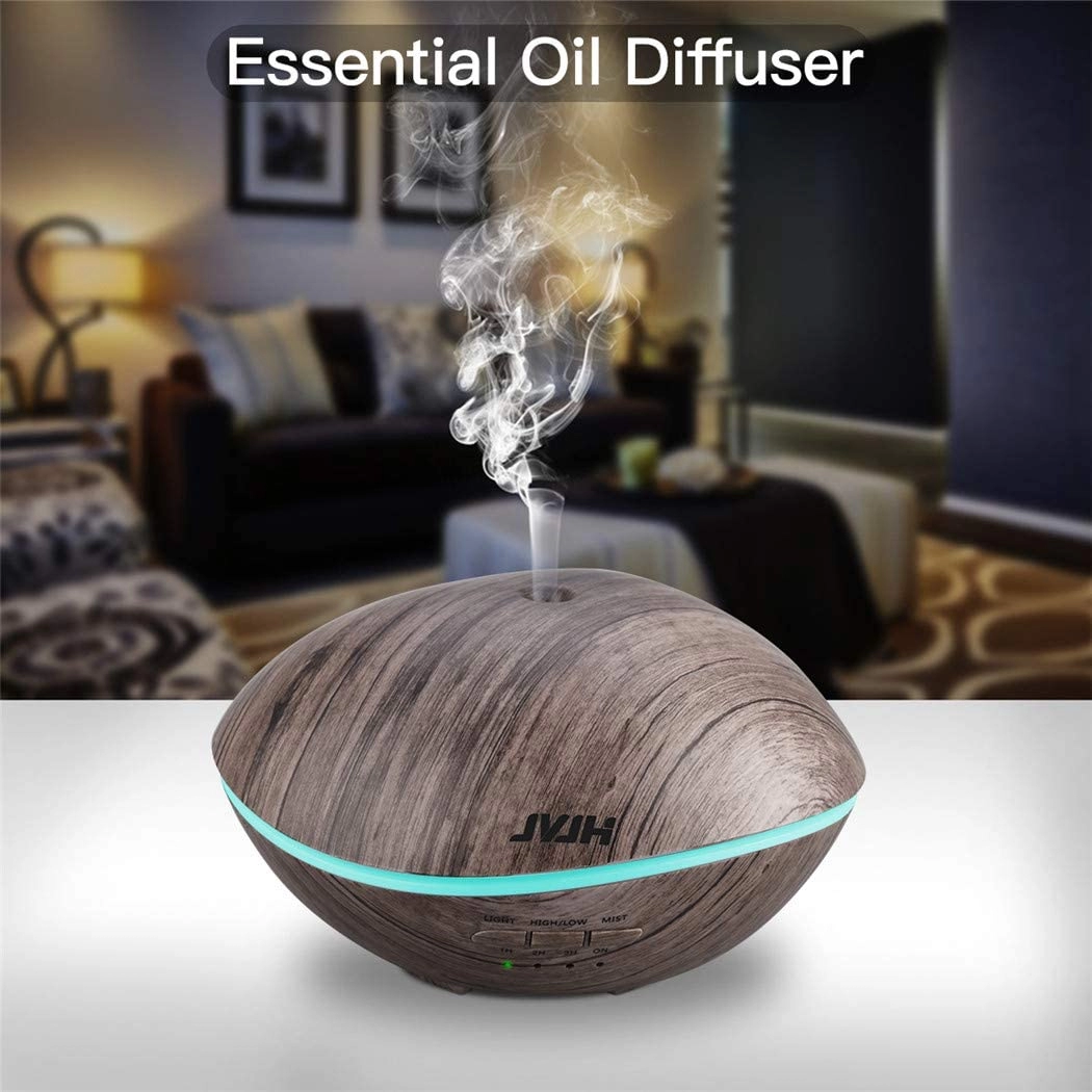 500ml Wood Grain Ultrasonic Aroma Air Water Vaporizer Fragrance Electric Diffusers