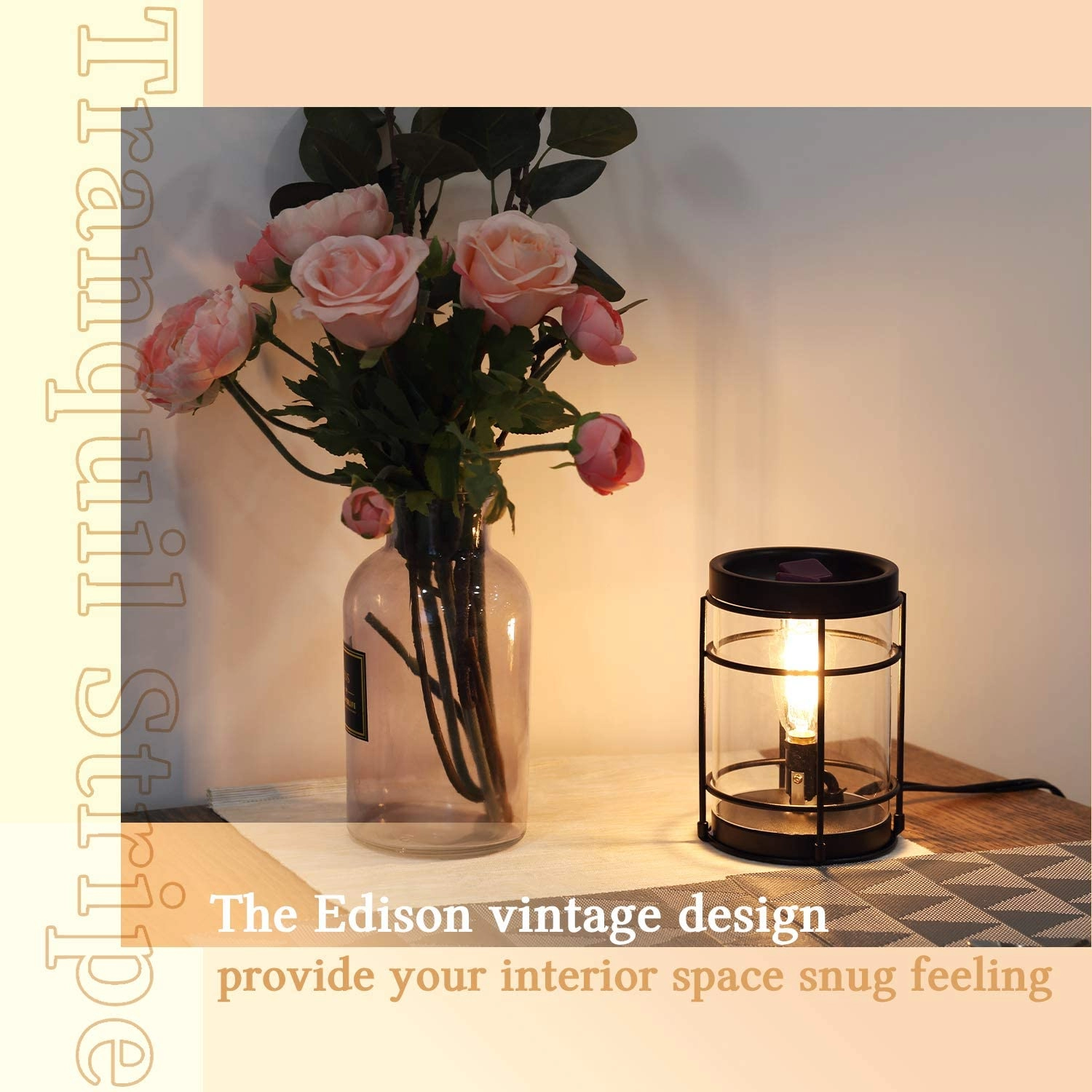 Edison Style Metal Candle Warmer Burner for Wax Cubes