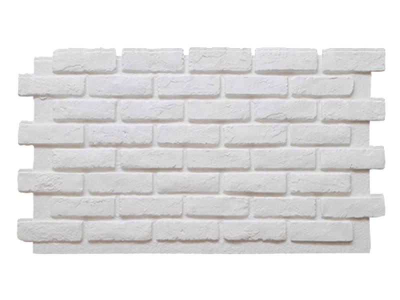White Faux Brick Accent Wall Panel