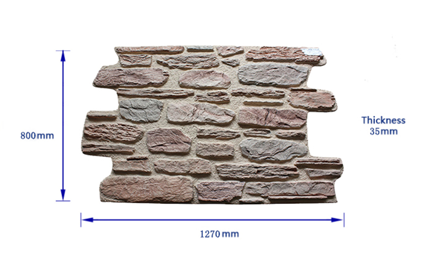 Fireproof faux stone wall panel