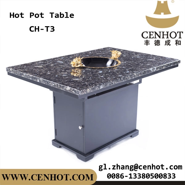 CENHOT High Quality Marble Tabletop Restaurant Hot Pot Table