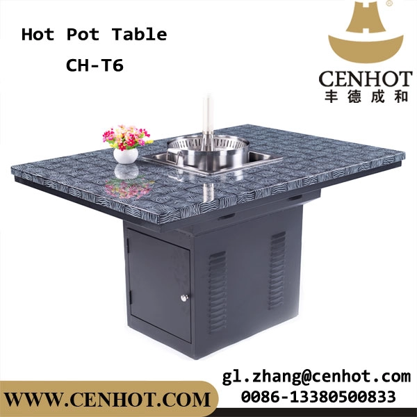 CENHOT Commercial Restaurant Hot Pot Table With Lift Hot Pot