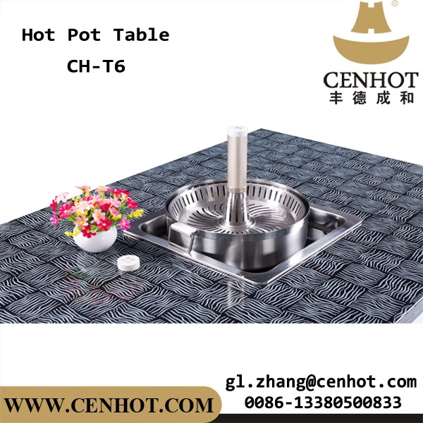 CENHOT Commercial Restaurant Hot Pot Table With Lift Hot Pot