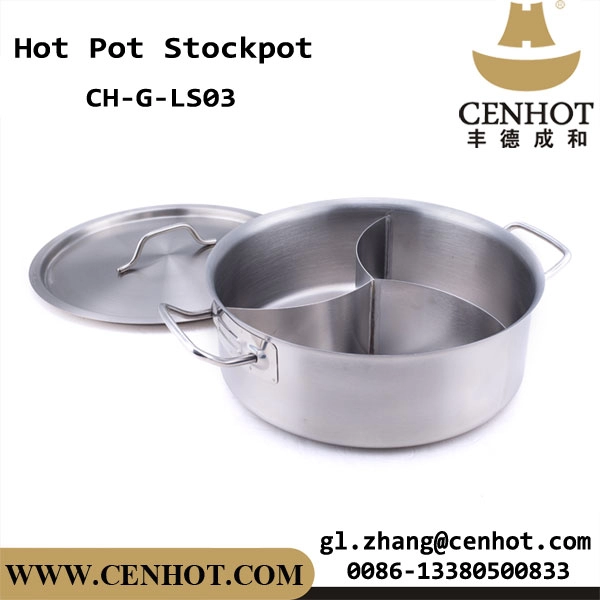 CENHOT Stainless Steel Hot Pot Three Divided Cookware For Restaurant