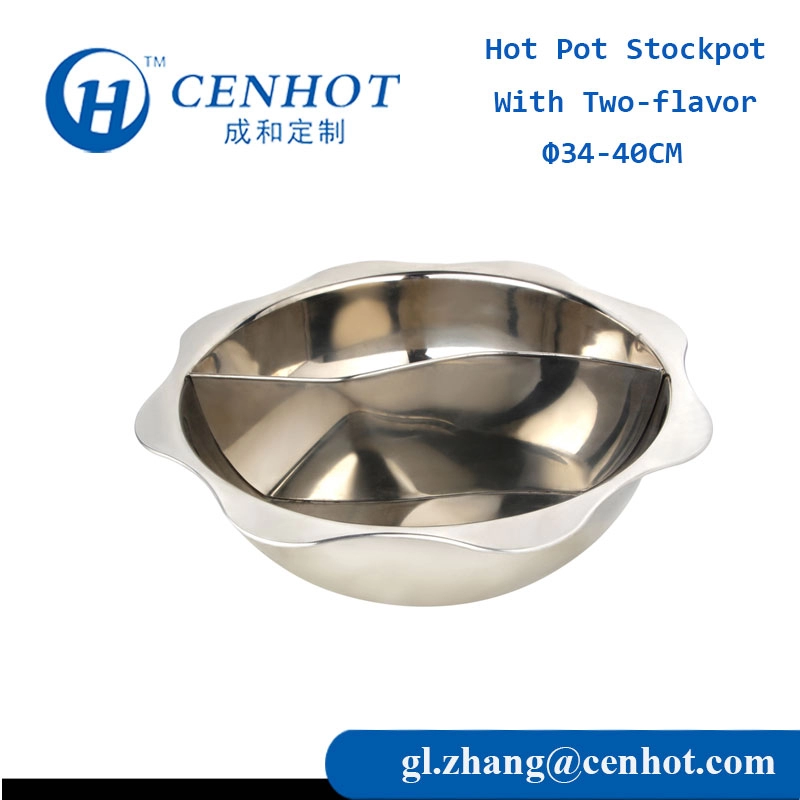 Stainless Steel Two-flavor Hot Pot Stockpot For Restaurant Manufacturers - CENHOT