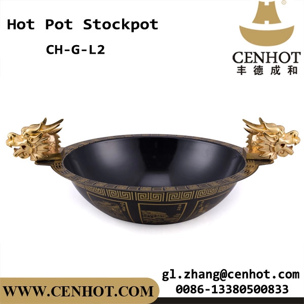 CENHOT Dragon Head Hot Pot Stock Pots With Enamel Coat