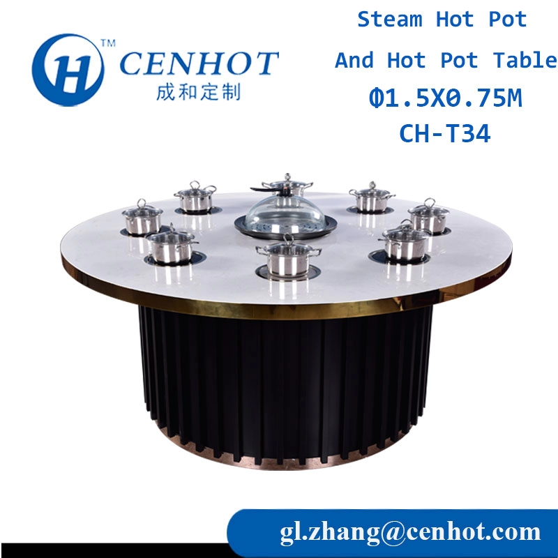 Customize Restaurant Round Hot Pot Tables Manufacturers China - CENHOT