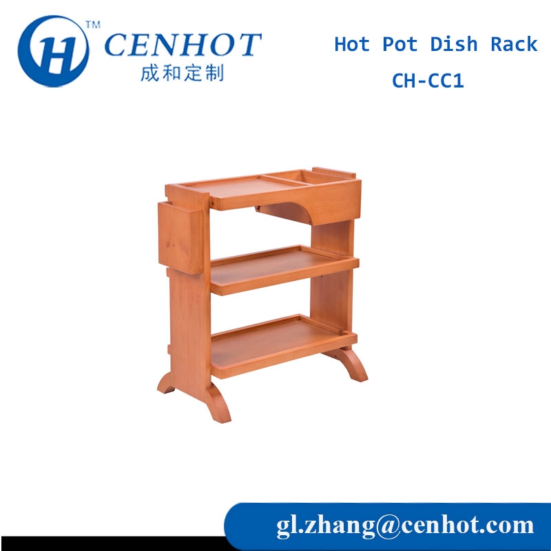Commercial Kitchen Cart For Sale Wooden Storage Dish Rack (Size : 3-tire) - CENHOT