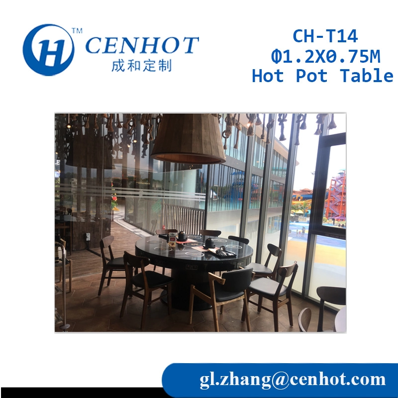 Round Hot Pot Tables,Black Marble Hot Pot Tables,Dining Hotpot Tables And Chairs - CENHOT