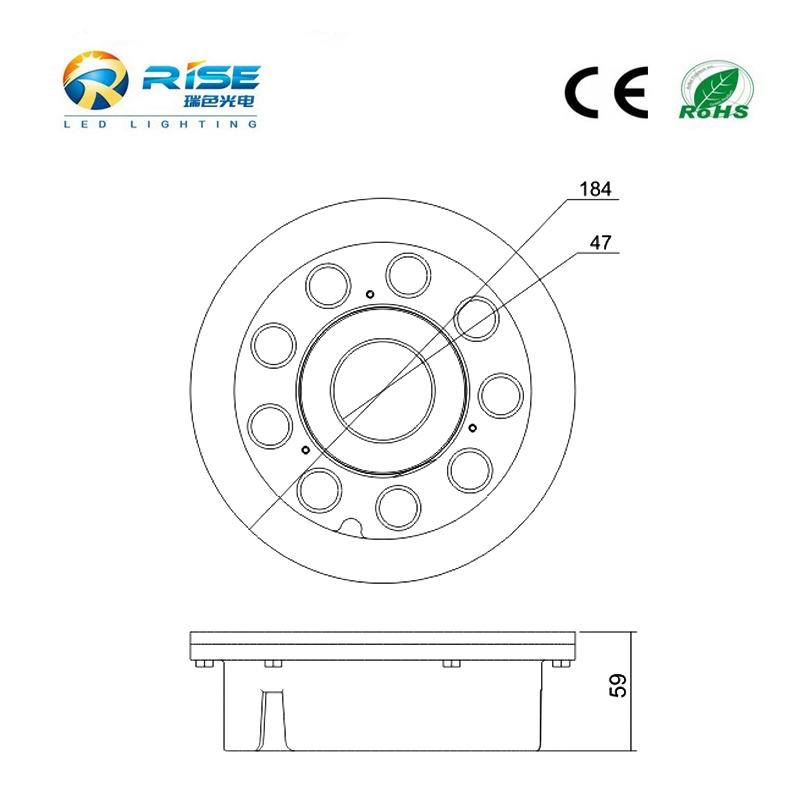 9x3W 27W LED Recessed Fountain Lights