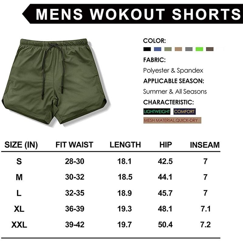 Fluorescent men's workout shorts