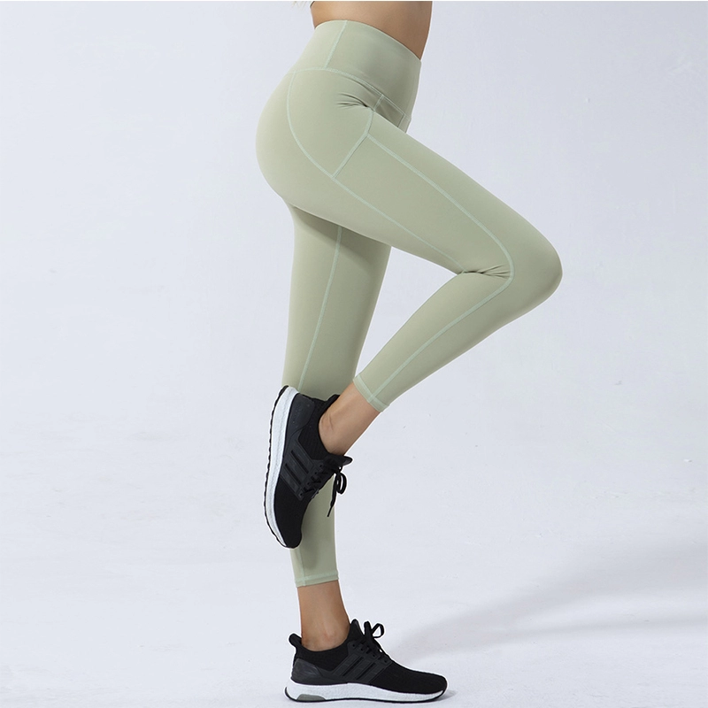 High Waist Elastic Yoga Pants Sanding Fabric Women's Leggings