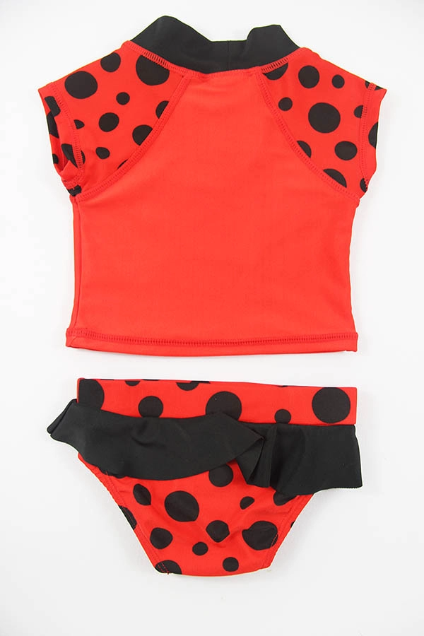 Cute Red & Black Ladybug Baby Rash Guard Sets