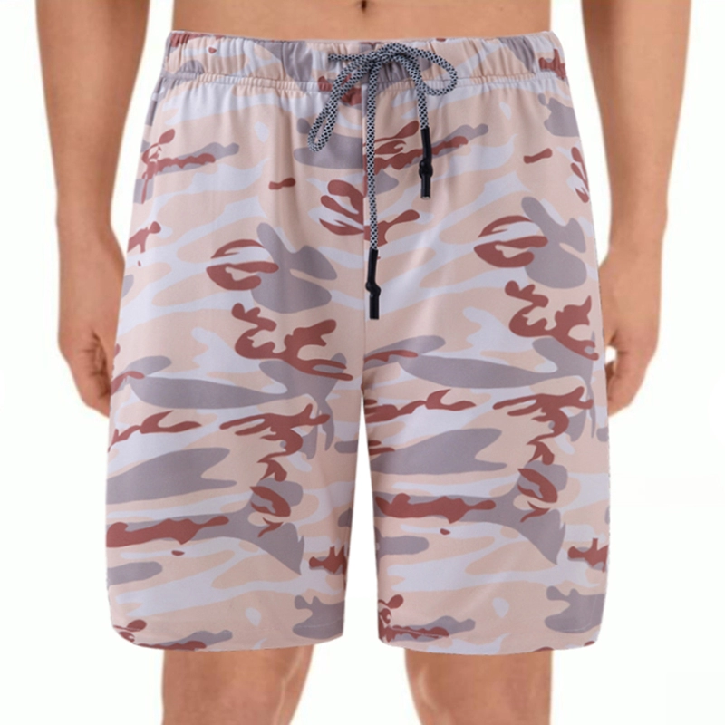 Custom Men's Double Layer Camo Print Jogger Shorts