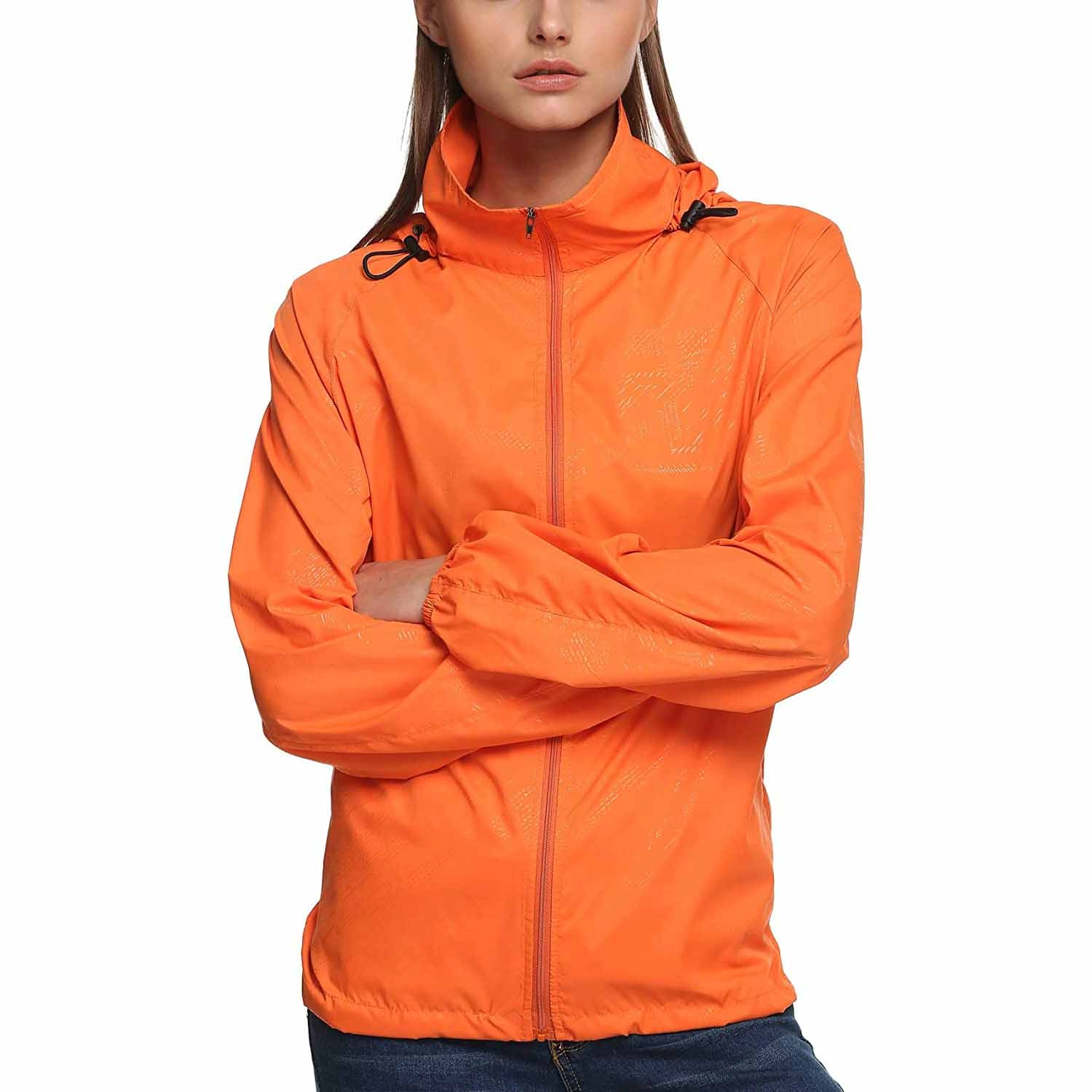 Lightweight Windbreaker Women Packable Raincoat Hooded Waterproof Jacket